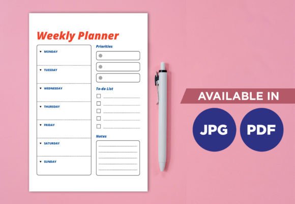 Download Weekly Planner Print Templates - Templates Collection