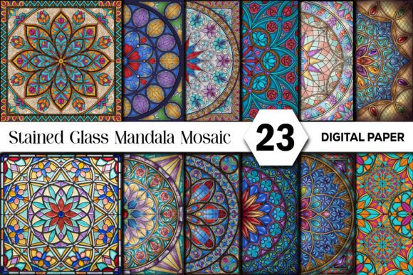 Download Stained Glass Mandala Mosaic Background - Mosaic Collection