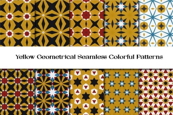 Download Yellow Geometrical Seamless Patterns Vol 11 - Geometrical Collection