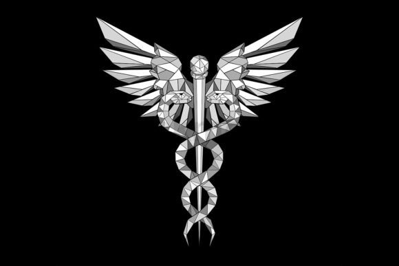 Download Gray Polygonal Caduceus Symbol - Polygon Collection