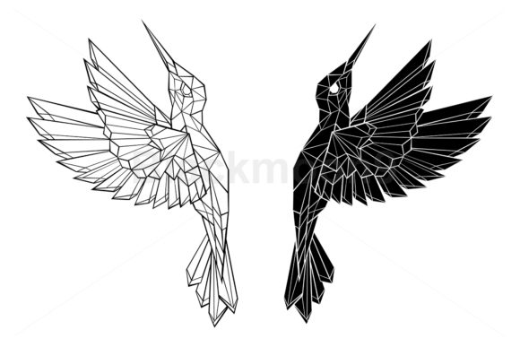 Download Polygonal Flying Hummingbirds - Polygon Collection
