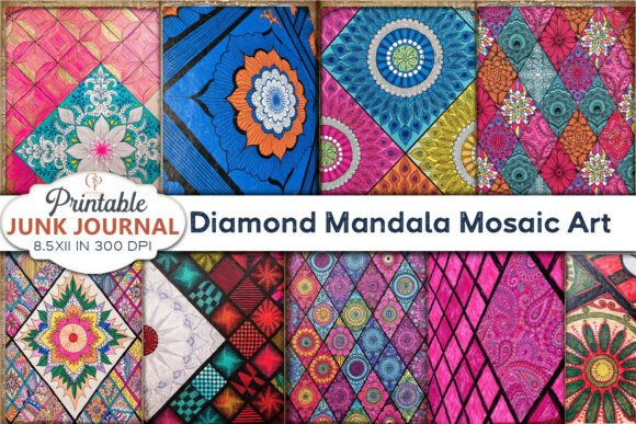 Download Diamond Mandala Mosaic Art Junk Journal - Mosaic Collection