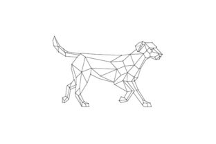 Download Labrador Walking Wireframe Low Polygon - Polygon Collection
