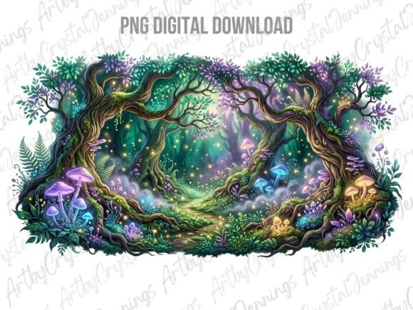 Download Mystical Glowing Enchanted Forest PNG - Mystical Collection