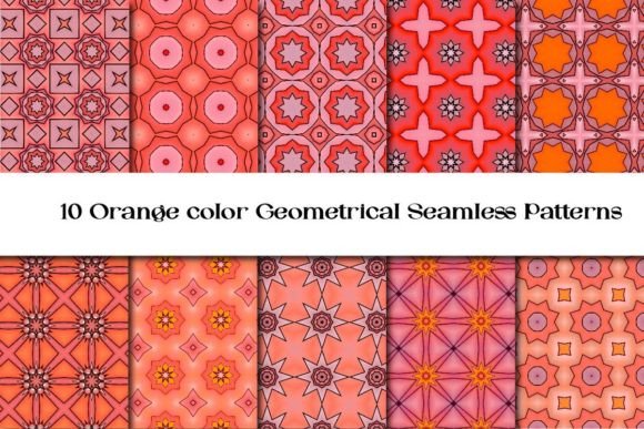 Download Orange Geometrical Seamless Patterns Vol 1 - Geometrical Collection