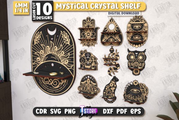 Download Mystical Crystal Shelf Laser Cut Bundle - Mystical Collection
