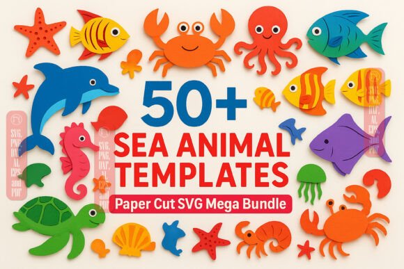Download 50+ Sea Animal Templates SVG Bundle - Templates Collection