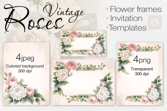 Download Flower Cards, Print Templates PNG, JPEG - Templates Collection