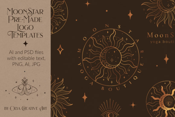 Download Mystic Sun Moon Logo Templates Kit. Eyes - Templates Collection