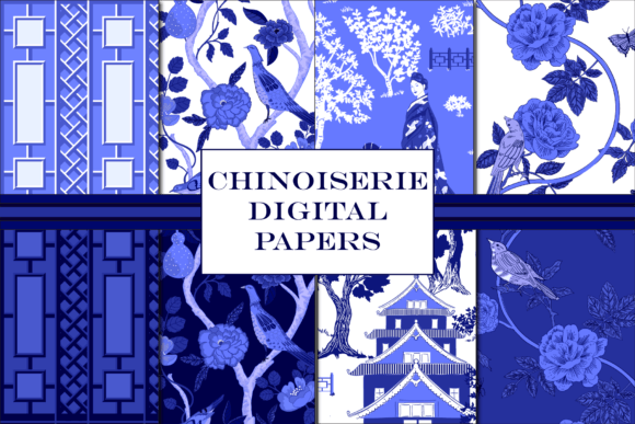 Download Blue and White Asian Designs Patterns - Asian Collection