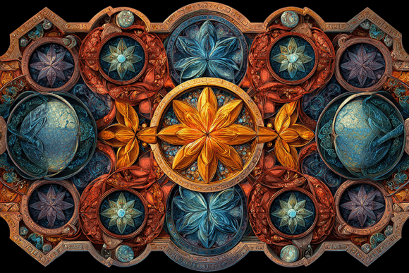 Download Ornate Mandala Mosaic Glass Design - Mosaic Collection