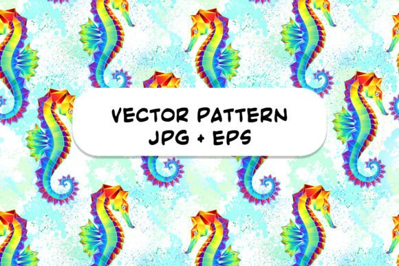 Download Seamless with Rainbow Polygonal Seahorse - Polygon Collection