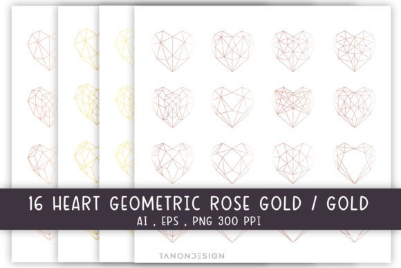 Download Gold Polygonal Geometric Vector Clipart - Polygon Collection