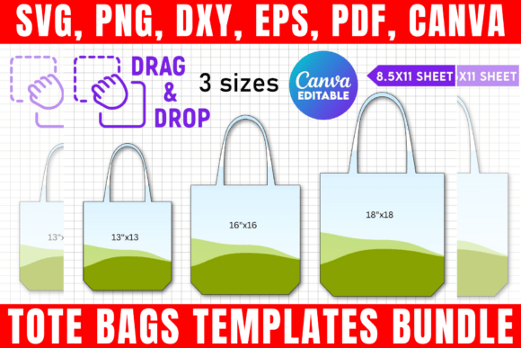 Download Tote Bags Canva Templates Bundle - Templates Collection